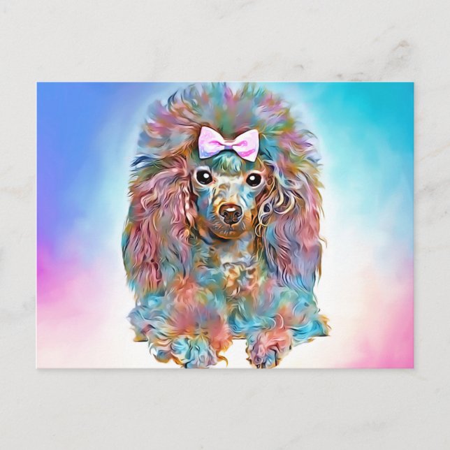 Toy Poodle - pastel oils Postcard (Front)