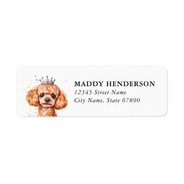 Toy Poodle Return Address Labels  (Front)