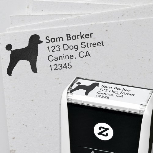 Toy Poodle Silhouette Return Address Self_inking Stamp