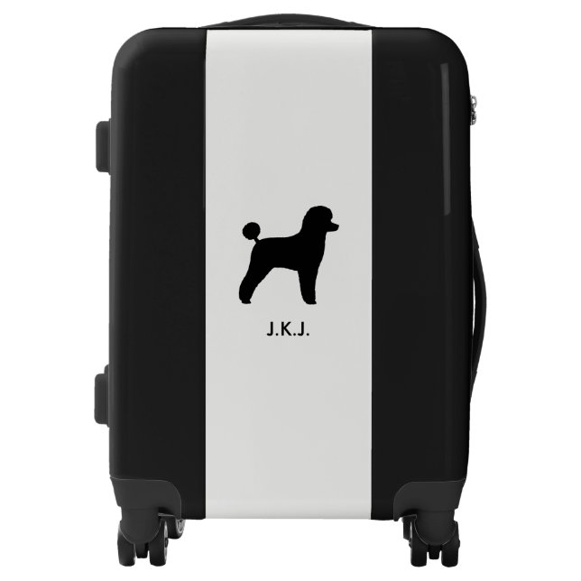 Toy Poodle Silhouette with Custom Text Luggage (Front)