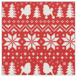 Toy Poodle Silhouettes Christmas Holiday Patterned Fabric