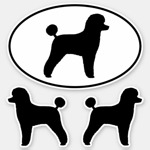 Toy Poodle Silhouettes Dog Breed Vinyl Sticker Set