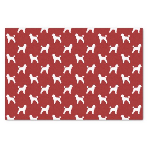 Toy Poodle Silhouettes Pattern Red Tissue Paper