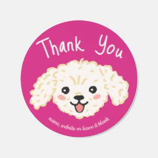 Toy Poodle Thank You Small Business Party Favor Classic Round Sticker
