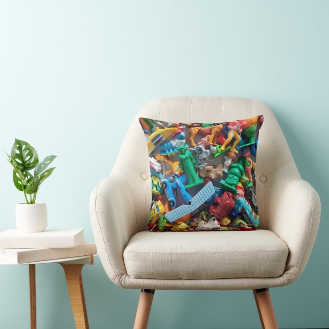 Toy Print cushion. Throw Pillow (Chair)