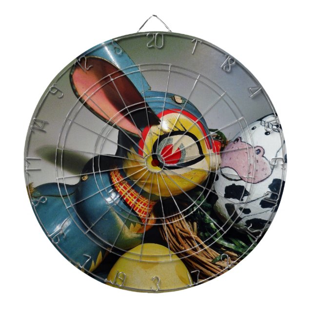 Toy Rabbit and  cow egg Dartboard With Darts (Front)