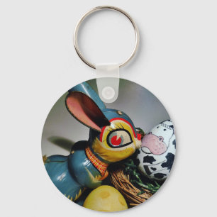 Toy Rabbit and cow egg Keychain