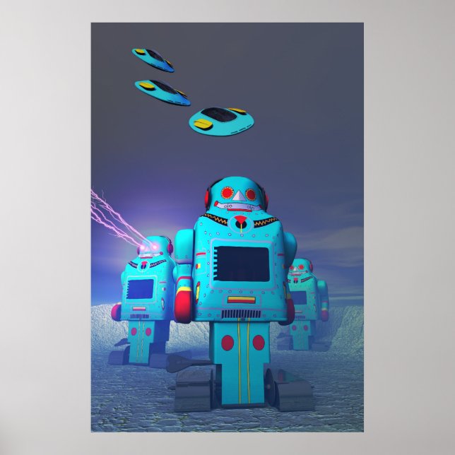 Toy Robos on the Attack Print (Front)