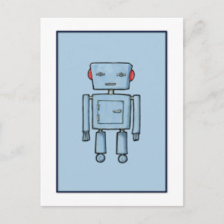 Toy Robot blue Postcard
