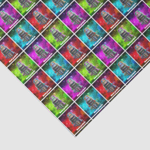 Toy robot multicolor galaxy retro cool custom name tissue paper