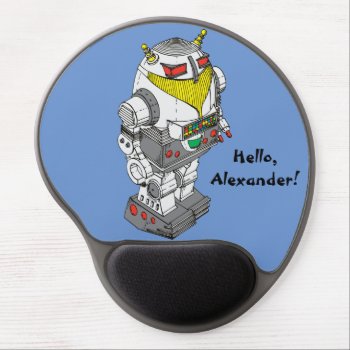 Toy Robot Novelty Gel Mousepad by Shopia at Zazzle