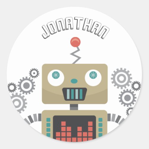 Toy Robots Classic Round Sticker