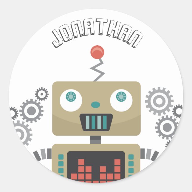 Toy Robots Classic Round Sticker (Front)