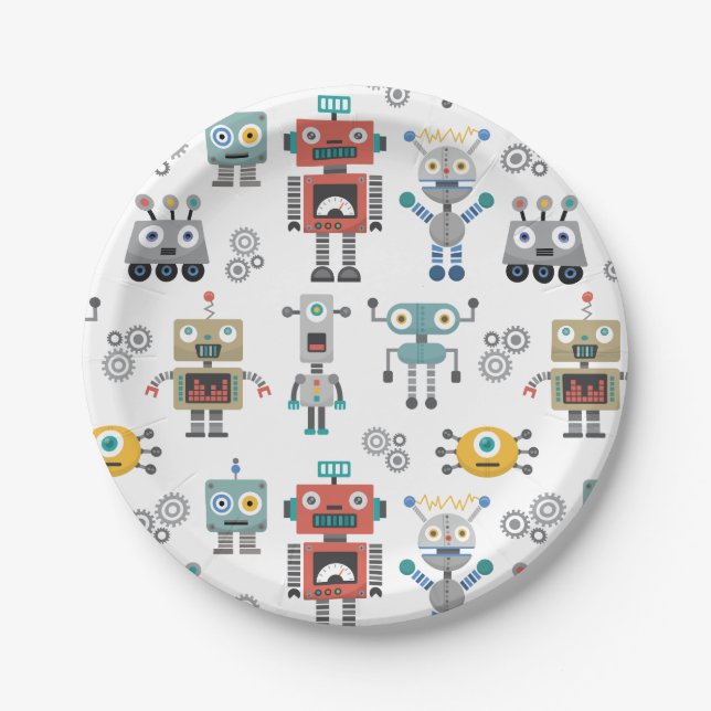 Toy Robots Paper Plates (Front)