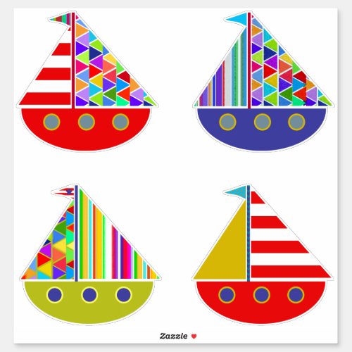 Toy Sail Boats Collection  White or Clear Sticker
