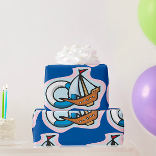 Toy Ship Wrapping Paper