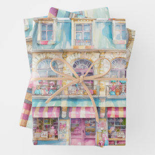 Toy shop at Paris watercolor Wrapping Paper Sheets