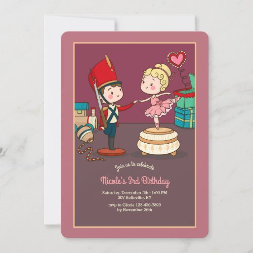 Toy Soldier and Ballerina Invitation