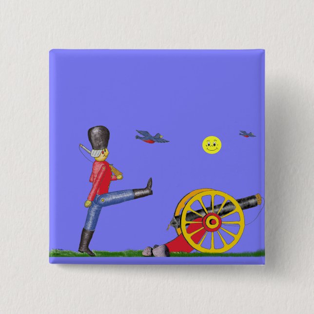 Toy Soldier and Toy Cannon...Button. Pinback Button (Front)