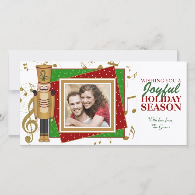 Toy Soldier Christmas Photo Template Cards (Front)