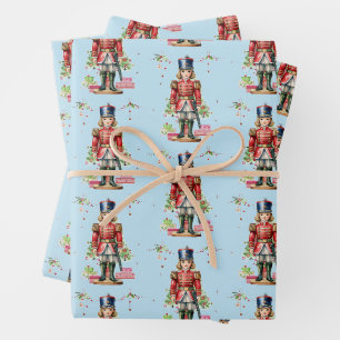 Toy Soldier Christmas Tree Wrapping Paper Sheets