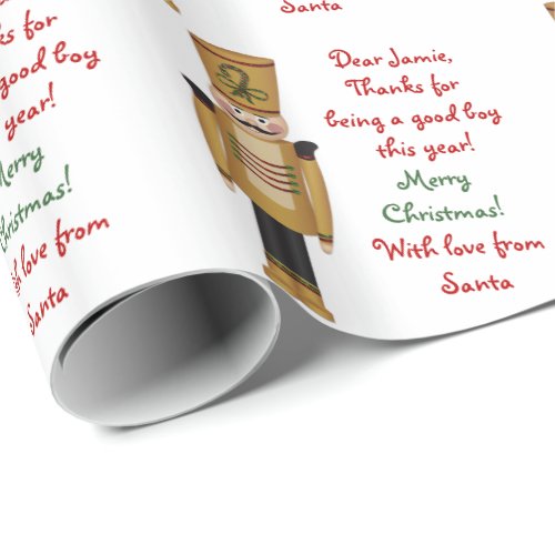 Toy Soldier Letter from Santa Christmas Xmas Wrapping Paper