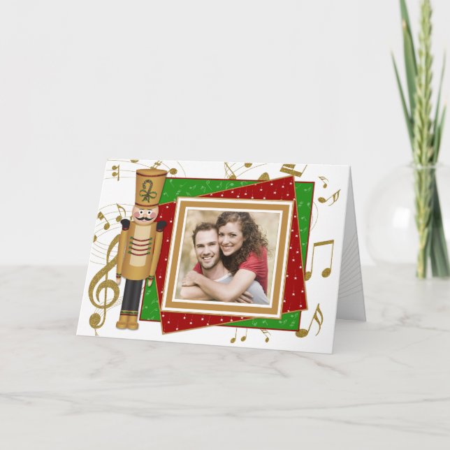 Toy Soldier Photo Christmas Holiday Greeting Card (Front)