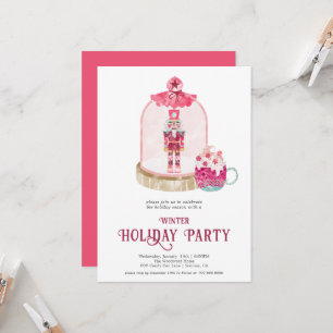 Toy Soldier Watercolor Winter Holiday Season Party Invitation