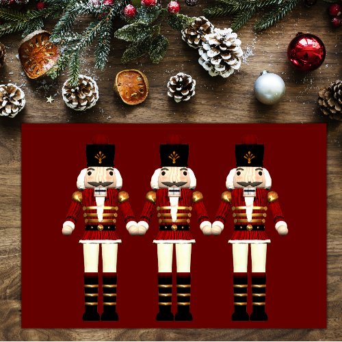 Toy Soldiers Nutcracker Christmas Red Placemat