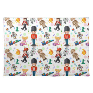 Toy Soldiers, Trains, Robots, Dolls Fun Cloth Placemat
