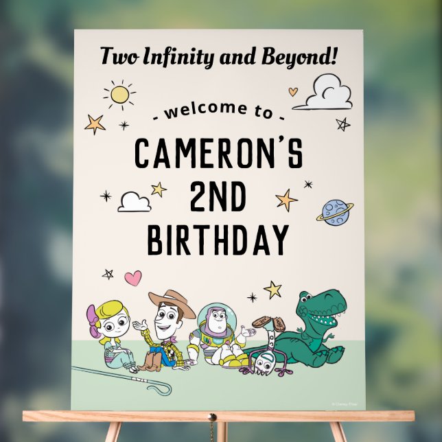 Toy Story | 2 Infinity and Beyond Birthday Welcome Acrylic Sign (Neutral)