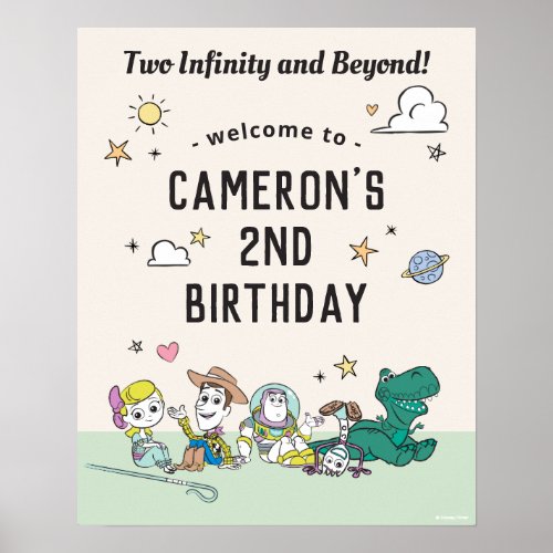 Toy Story  2 Infinity and Beyond Birthday Welcome Poster