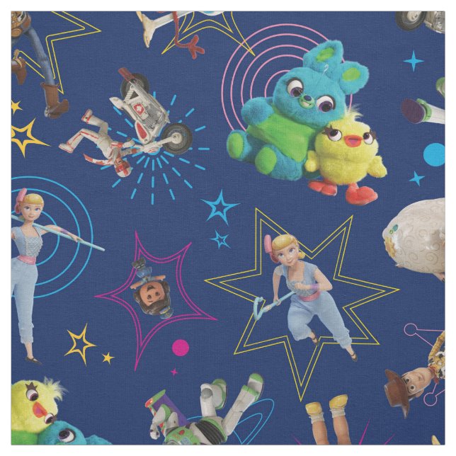 Toy Story 4 | Blue Toys Toss Pattern Fabric (Swatch)
