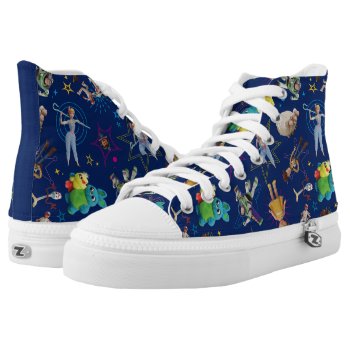Toy Story 4 | Blue Toys Toss Pattern High-top Sneakers by ToyStory at Zazzle