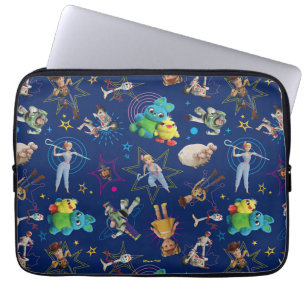 Toy Story 4   Blue Toys Toss Pattern Laptop Sleeve