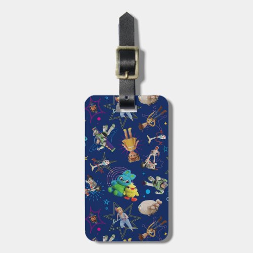 Toy Story 4  Blue Toys Toss Pattern Luggage Tag