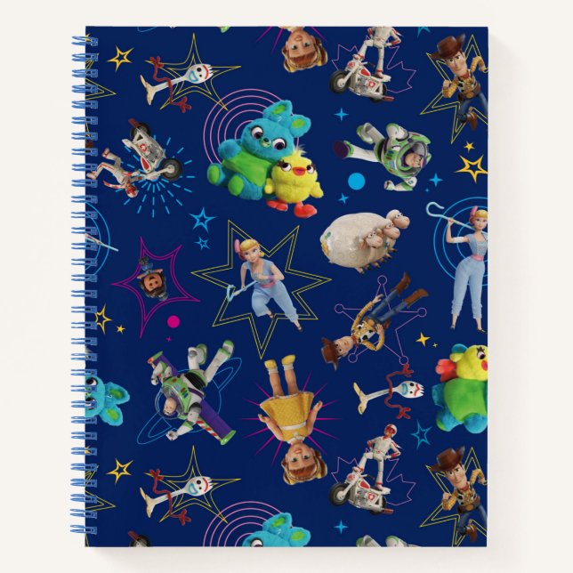 Toy Story 4 | Blue Toys Toss Pattern Notebook (Front)