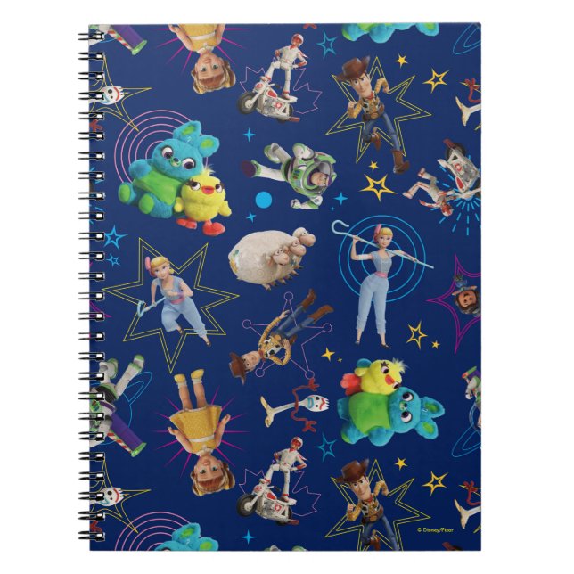 Toy Story 4 | Blue Toys Toss Pattern Notebook (Front)