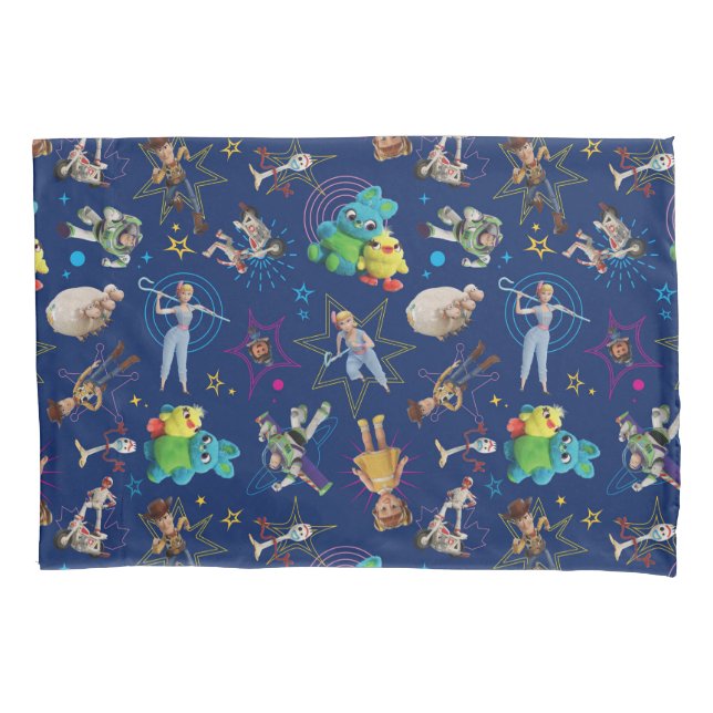 Toy Story 4 | Blue Toys Toss Pattern Pillow Case (Front)