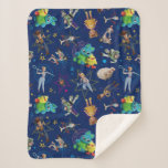 Toy Story 4 | Blue Toys Toss Pattern Sherpa Blanket