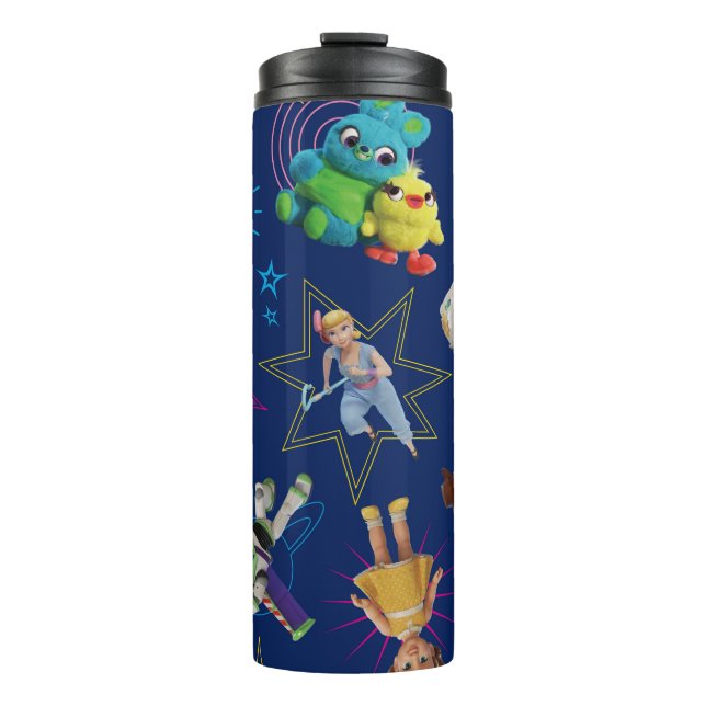 Toy Story 4 | Blue Toys Toss Pattern Thermal Tumbler (Front)