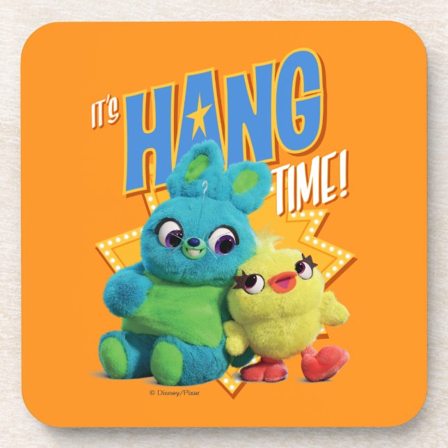 Toy Story 4 | Bunny & Ducky "It's Hang Time" Beverage Coaster (Front)