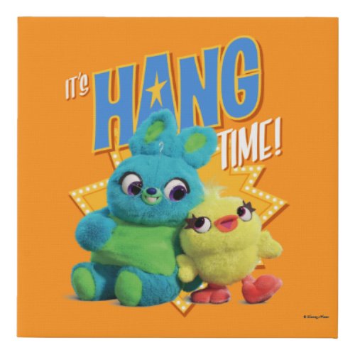 Toy Story 4  Bunny  Ducky Its Hang Time Faux Canvas Print