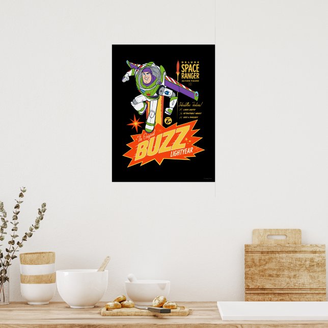 Toy Story 4 | Buzz Lightyear Action Figure Ad Poster | Zazzle