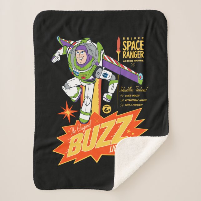 Toy Story 4 | Buzz Lightyear Action Figure Ad Sherpa Blanket (Front)