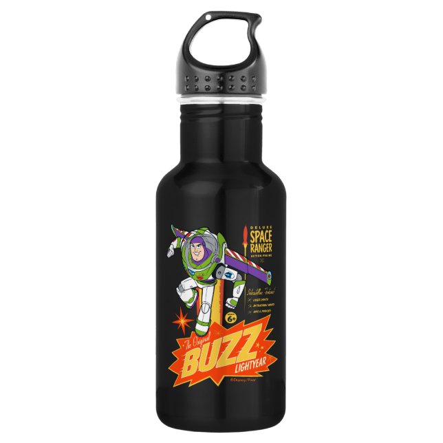 Toy Story 4 | Buzz Lightyear Action Figure Ad Stainless Steel Water Bottle (Front)