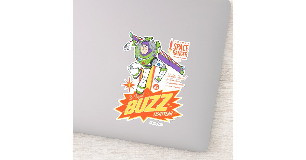 Toy Story 4 Buzz Lightyear Action Figure Ad Sticker Zazzle Com