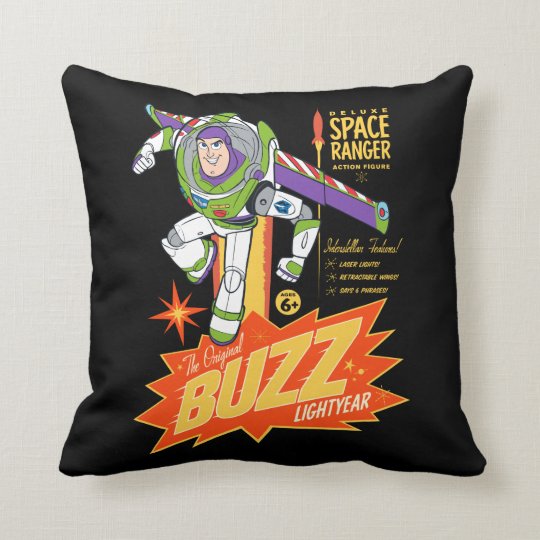 Toy Story 4 Buzz Lightyear Action Figure Ad Throw Pillow