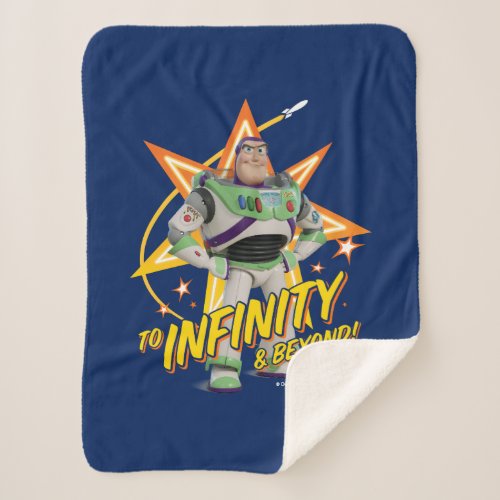 Toy Story 4  Buzz To Infinity  Beyond Stars Sherpa Blanket