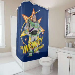 Toy Story 4   Buzz "To Infinity & Beyond" Stars Shower Curtain